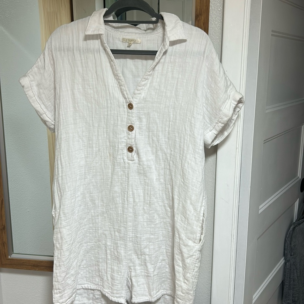 White cotton zomper